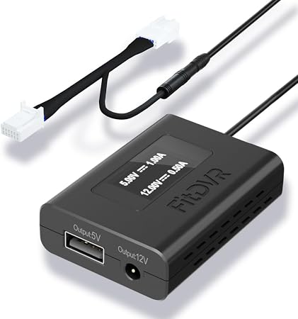 Dash Cam Power Adapter (12pin), Compatible with Toyota Tacoma Camry Corolla RAV4 and Lexus and More, 6 Types 5V 12V Output, LED Display, Built-in USB Power Source, Easy Install,D3-010