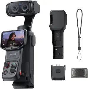 Insta360 Luna Ultra - 8K Vlogging Camera with Dual Leica Lenses, 12× Zoom, 1" Sensor, Detachable 2" Touchscreen, Triple AI Chip, Pocket Gimbal Camera for Vlog Photography-Cosmic Black