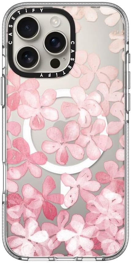 CASETiFY Clear iPhone 16 Pro Max Case [Not Yellowing / 6.6 ft. 3X Military Grade Drop Protection/Compatible with Magsafe] - Spring Blossoms - Clear