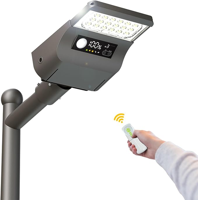Solar Street Lights Outdoor, 3000LM Solar Parking Lot Lights Dusk to Dawn with Rain Sensor IP65, 3000K 5700K Solars Flood Light with Motion Sensor for Road, Garage, Driveway(No Pole)