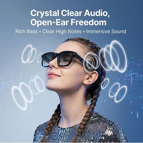 AI Smart Glasses with Camera 1080P Record,Translator,Photochromic