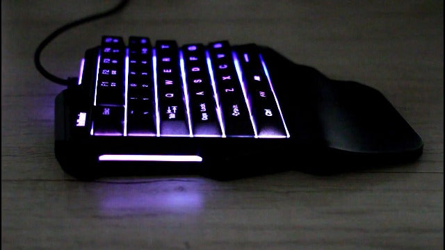 RedThunder One Handed Gaming Keyboard RGB Backlit 35 Keys Portable Mini Gaming Keypad Ergonomic Game Controller for PC Gamer