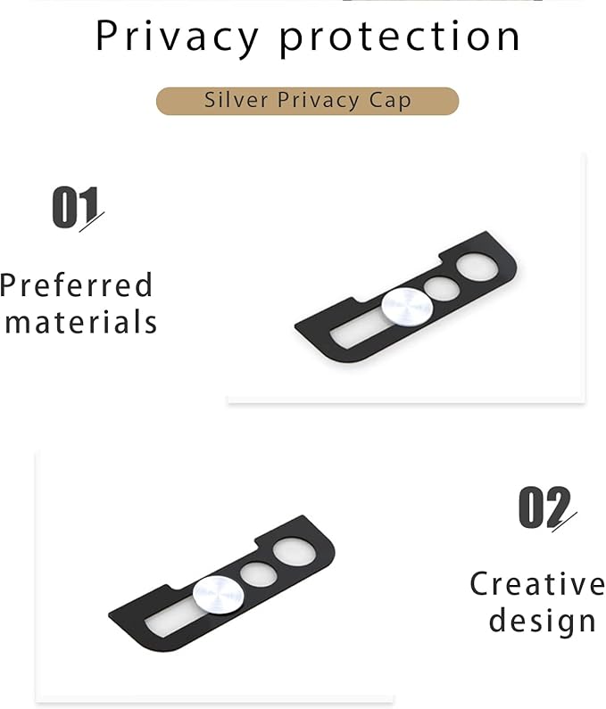 Webcam Cover,Front Camera Cover Compatible for iPhone 13/13 Mini/13 Pro/13 Pro Max,Protect Privacy and Security,Not Affect Face ID, 2 Pack-Silver