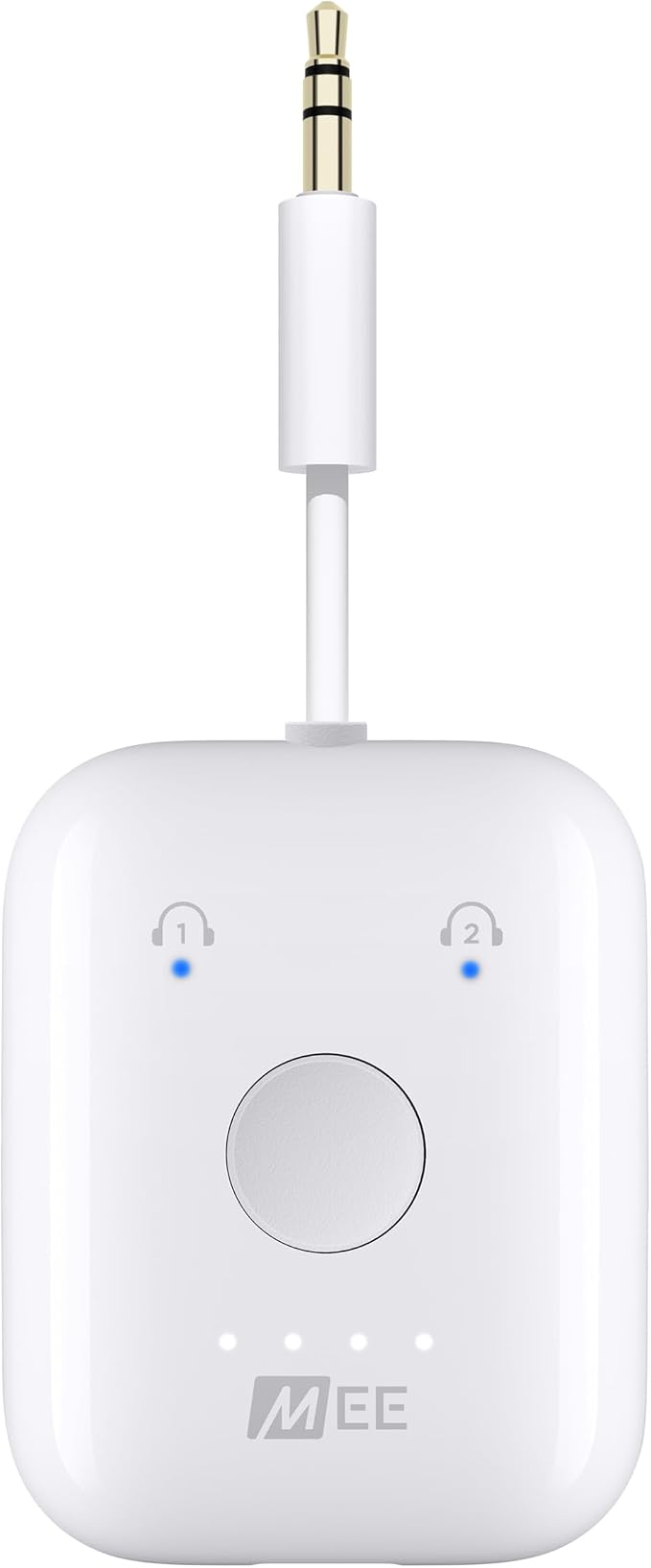 MEE audio Connect Air in-Flight Bluetooth Wireless Audio Transmitter Adapter for up to 2 AirPods / Other Headphones; Works with All 3.5mm Aux Jacks on Airplanes, Gym Equipment, TVs, & Gaming Consoles