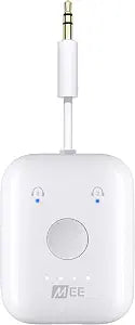 MEE audio Connect Air in-Flight Bluetooth Wireless Audio Transmitter Adapter for up to 2 AirPods / Other Headphones; Works with All 3.5mm Aux Jacks on Airplanes, Gym Equipment, TVs, & Gaming Consoles