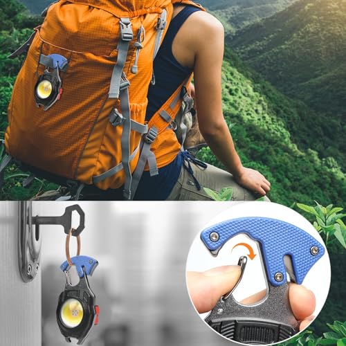 MAKDAK 2PC Keychain Flashlight Rechargeable Cob Keychain Work Light 7 Modes 1600Lumen High Lumen Flashlights for Emergencies,EDC