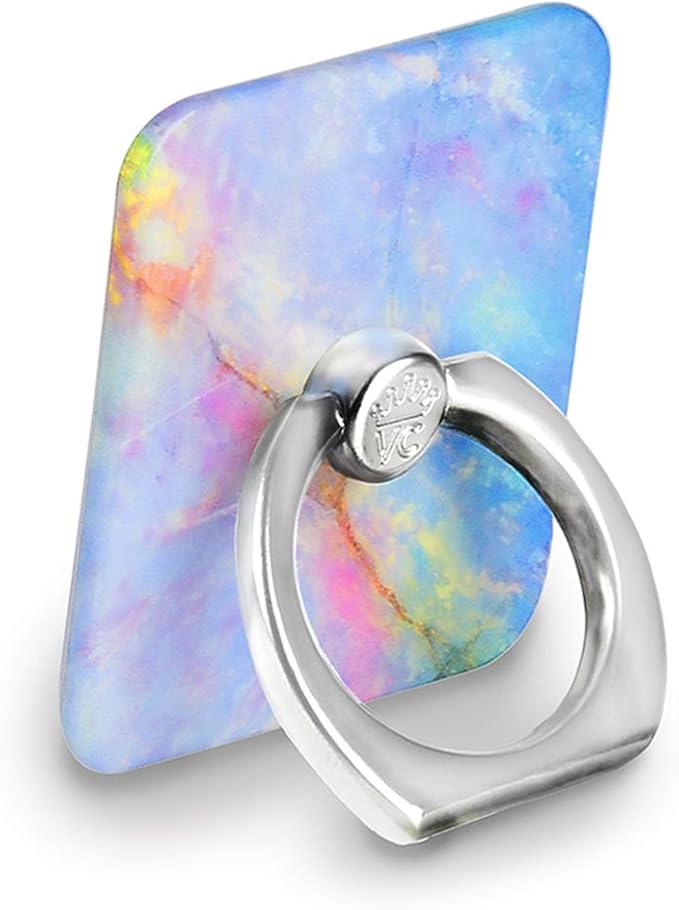 Velvet Caviar Cell Phone Ring Holder - Finger Ring & Stand - Improves Phone Grip Compatible with iPhone, Galaxy and Most Cases (Except Silicone/Leather) - Blue Opal Marble