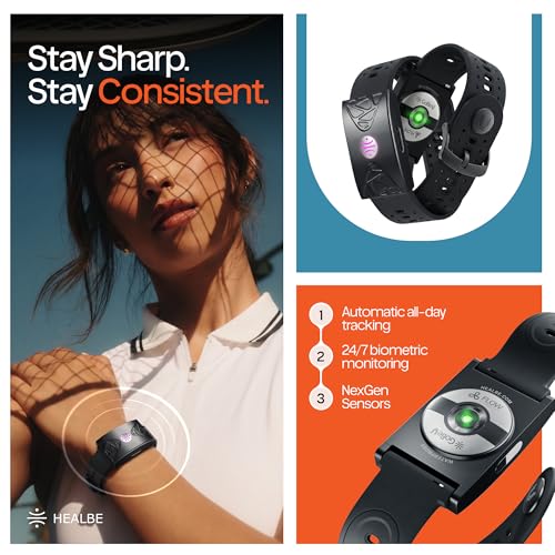 HEALBE Calorie Tracker, Automatic Calorie Intake Smart Band with App, Screen-Free Activity Tracker, Health Tracker, Sleep, Hydration, Stress, 24/7 Heart Rate, 5 ATM Waterproof
