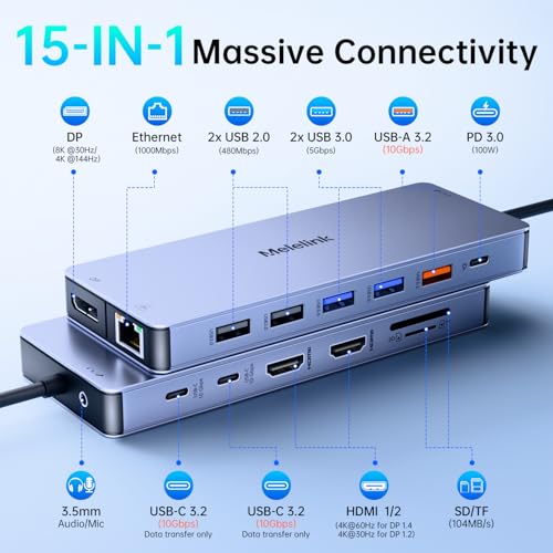 USB C Laptop Docking Station Dual Monitor for Dell/L | Computer Access - Image 3