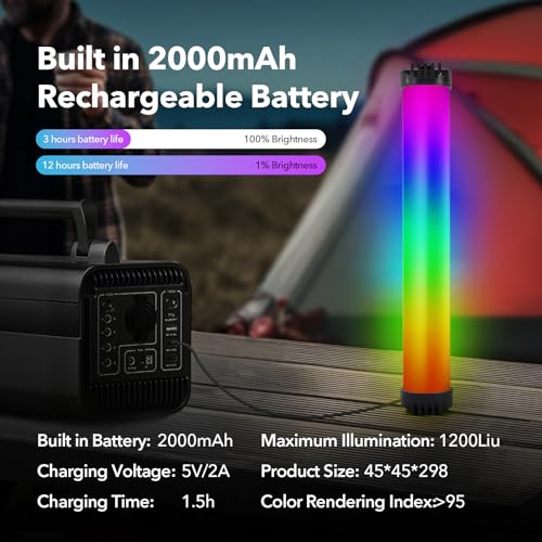 Handheld Light Wand, RGB LED Video Light Stick, LED Video Wand