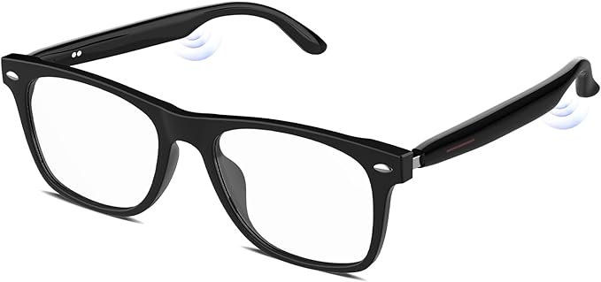 Bluetooth Audio Smart Glasses for Women Men,Blue Light Blocking Bluetooth Glasses with Open Ear Speaker,Voice Control, Hands-Free Calls & Built-in Microphone for iPhone Android Music/Work