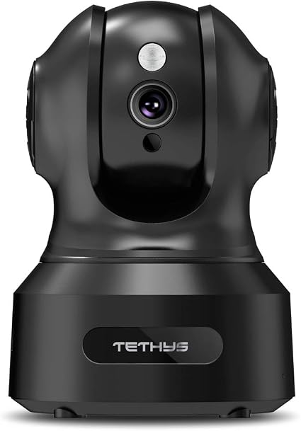 TETHYS Wireless Security Camera 1080P Indoor [Work with Alexa] Pan/Tilt WiFi Smart IP Camera Dome Surveillance System w/Night Vision,Motion Detection,2-Way Audio,Cloud for Home,Business, Baby Monitor