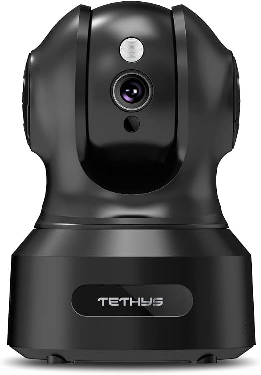 TETHYS Wireless Security Camera 1080P Indoor [Work with Alexa] Pan/Tilt WiFi Smart IP Camera Dome Surveillance System w/Night Vision,Motion Detection,2-Way Audio,Cloud for Home,Business, Baby Monitor