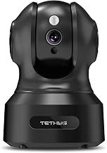 TETHYS Wireless Security Camera 1080P Indoor [Work with Alexa] Pan/Tilt WiFi Smart IP Camera Dome Surveillance System w/Night Vision,Motion Detection,2-Way Audio,Cloud for Home,Business, Baby Monitor