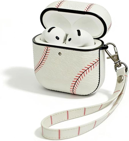 for Leather AirPods Pro 3 Case 2025| Cute Air Pods Pro 3 Case with Lock(Model A2700/A2931) | with Keychain | Airpods 3 Pro Cases for Man Women(Baseball-05)