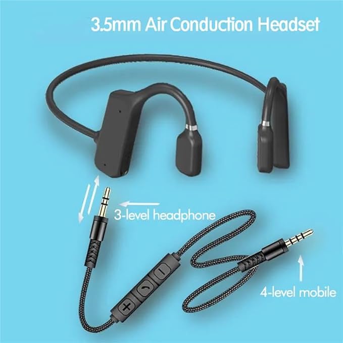 Air Conduction Earphones,3.5mm Wired Headphones, Open top Headphones Compatible with Mobile Phones, Computers, and Tablets