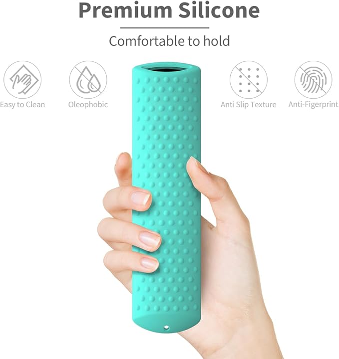 6.4 Inch Silicone Cover Compatible with Fire TV Stick 4K Max 2nd gen 2023 Remote Control,Silicone Case for Toshiba/Insignia Smart TV Remote,Anti-Slip Sleeve Cover with Lanyard(Mint)