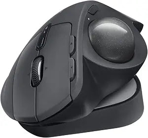 Logitech MX Ergo S Advanced Wireless Trackball Mouse, USB-C Rechargeable Wireless Ergonomic Mouse with Bluetooth and Encrypted Dongle, 6 Programmable Buttons, for PC/Mac