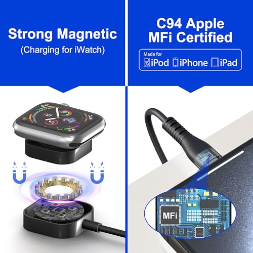 Multi Charging Cable for Apple Watch with Type C/Lightning/Micro/Watch