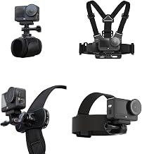 4 in 1 Accessories Set for DJI Action 6/5Pro/4/3/2,Chest Mount Harness/Head Strap Mount/ 360°Rotating Wrist Strap/360° Rotation Quick Clip Bracket for GoPro Hero 13/12/11 (Set 1) - Image 1