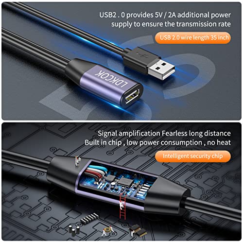 USB 2.0 Type A Male to A Female Active Repeater Extension Cable 50ft, High Speed 480 Mbps - Image 4
