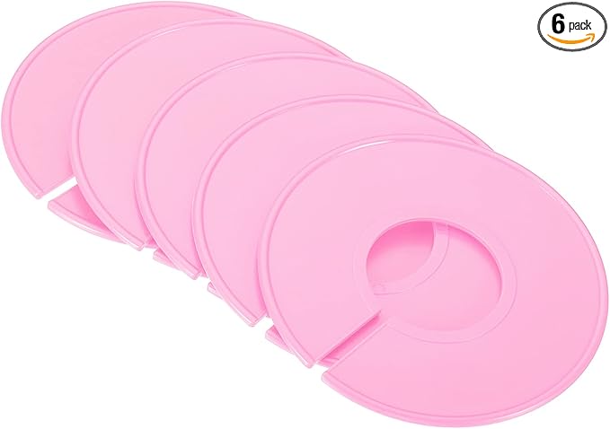 PATIKIL Clothes Dividers, 6 Pack Closet Clothing Rack Size Dividers Blank Labels Sorting Round Separator for Closet, Pink