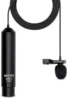 Movo LV8-C Broadcast-Quality XLR Lavalier Cardioid Condenser Wired Microphone with 12mm Mic Capsule for Accurate Voice Recording - Kit Includes Lapel Clip, Case and Windscreen - Image 1
