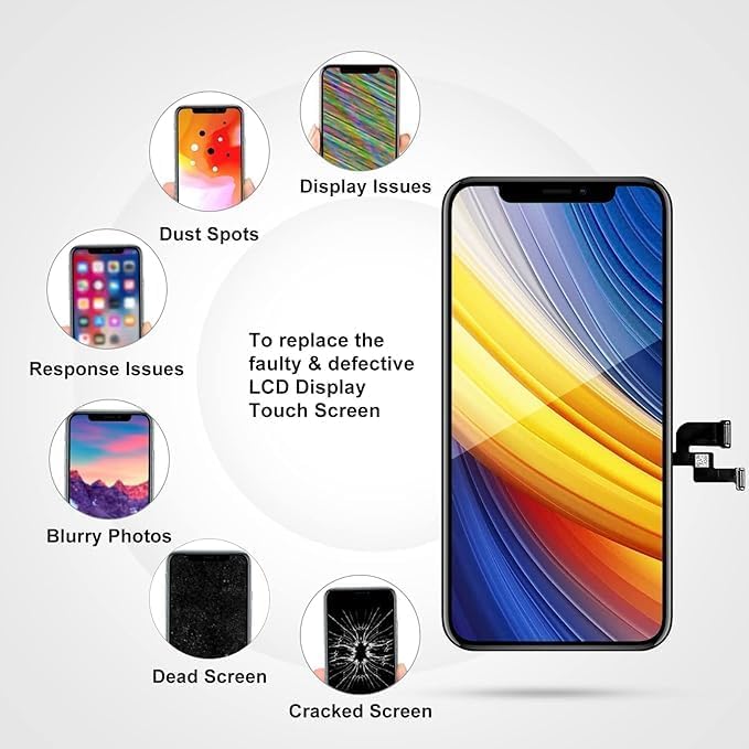 LL TRADER Screen Replacement for iPhone X 5.8‘’ LCD Display Touch Screen Digitiser with Repair Tool Kits Black Framework 2025new for USA