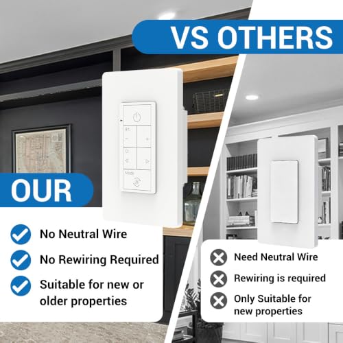 NeoBrite Matter Smart Switch & Recessed Lights Kit, 6 Pack – No Neutral Wire Required, Voice & App Control, Dimmable 2700K-6500K, Compatible with Alexa, Apple Home, Google