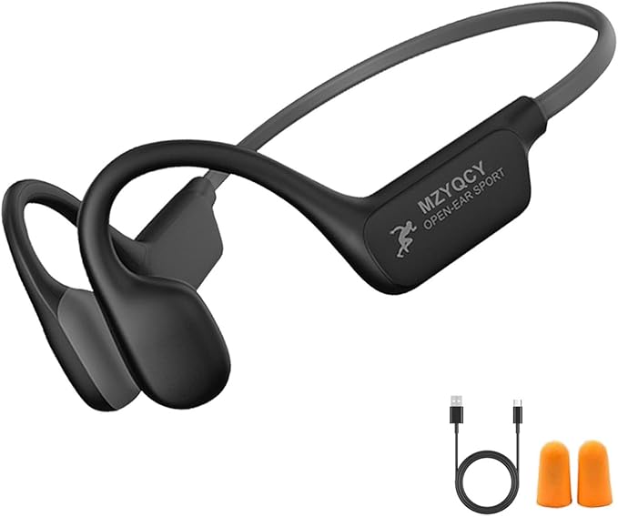 Bone Conduction Headphones,Open Ear Wireless Bluetooth 5.4 Headphones with Mic，IPX6 Waterproof Sport Bluetooth Headset，15H Playback， for Running，Cycling，Walking,Outdoor (Black)