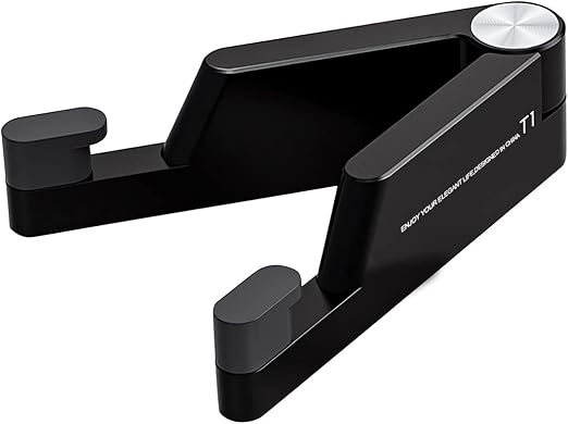 MONEER Cell Phone Stand, Phone Stand for Desk, Foldable & Portable iPhone Stand, Cell Phone Holder Desk Compatible with All Mobile Phone, iPhone, iPad mini, Tablet 4-10.5" (Black)