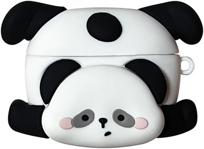 Case Compatible with Airpods Pro/Pro2, Cute Kawaii Panda Design Earbuds Cover, Kids Boys Girls Portable Accessories Soft Silicone Wireless Earphone Shockproof Protector for Gifts Black White