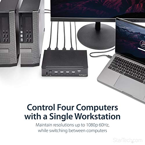 StarTech 4-Port HDMI KVM Switch, Full 1080p, USB 3.0 Hub, 3.5mm Audio, TAA