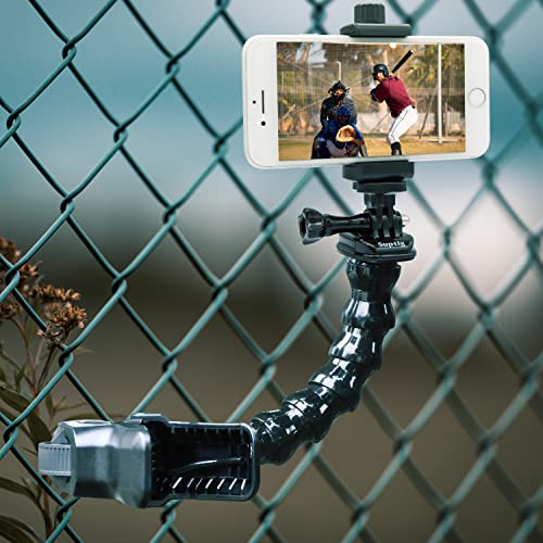 Suptig Phone Holder Desk Gooseneck Mount, Cell Phone Clamp Clip for Pole, Mount Stand, Compatible for iPhone 17 iPhone 16 Plus 15 Pro 14 Plus Xs Max XR X 8 7 6 6s Plus and Other 4-7'' Device