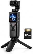 4K Pocket Vlogging Camera , 75MP Digital Camera with single-axis Horizontal 330°, 1.72" Touch Screen, Fast Auto Focusing, Face Auto-Detect, 4X Zoom for Daily Recording, Youtube Titktok INS Content