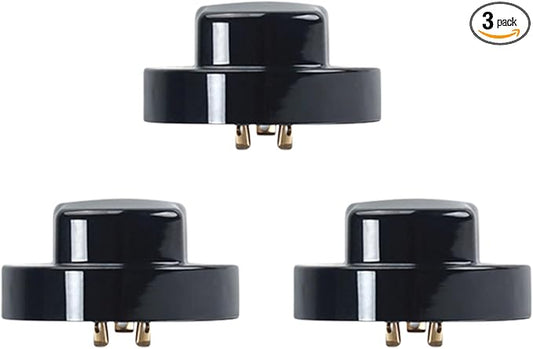 3 Pack Photocell Cap,Twist Lock Photo Cell Shorting Cap,Photo Control Sensor Receptacle with Surge Protection,Dusk to Dawn 3 Prong Bypass Cap for Light Fixtures