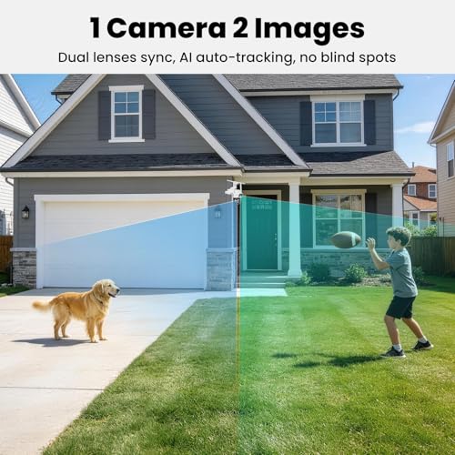 Solar Dual-Lens 6‑Pack Wireless Outdoor Security Camera System