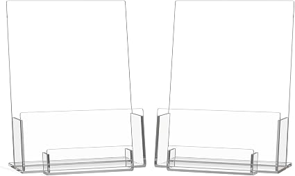 HIIMIEI Brochure and Business Card Holder: Acrylic Flyer Holder 5.5 x 8.5