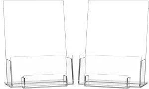 HIIMIEI Brochure and Business Card Holder: Acrylic Flyer Holder 5.5 x 8.5