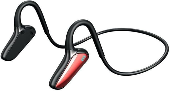Open Ear Bluetooth Sport Headphones,Bone Conduction Headsets with Mic Wireless Earbuds Waterproof Bluetooth Earhook Earphones Neckband 15H Playtime for Running Bicycle Cycling Workouts(red)