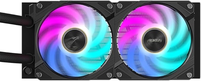 GIGABYTE AORUS WATERFORCE X II 240 AIO Liquid CPU Cooler- 2x120mm ARGB Fans, Full-Color LCD, Magnetic Interlocking Mechanism, Daisy-Chain, Intel LGA 1851 and AMD AM5 Compatible, 6 Year Warranty