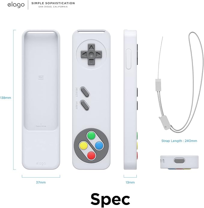 elago R4 Retro Case Compatible with 2022 Apple TV 4K Siri Remote 3rd Generation, Compatible with 2021 Apple TV Siri Remote 2nd Gen - Classic Controller Design [Non-Functional] (Nightglow Blue)