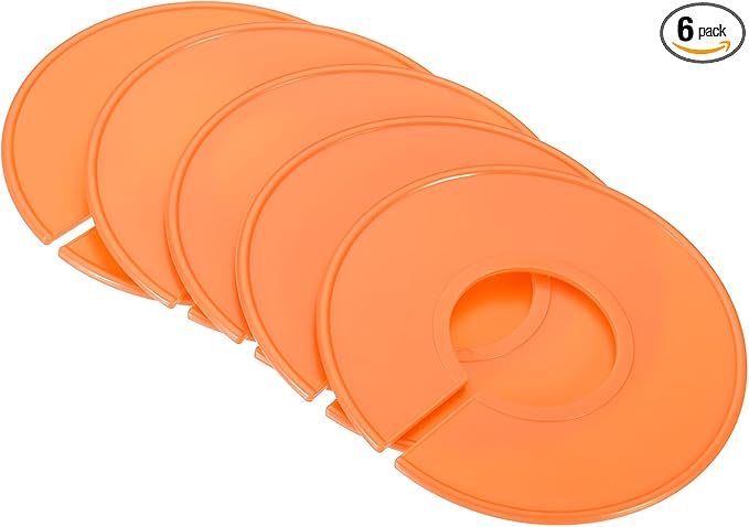 PATIKIL Clothes Dividers, 6 Pack Closet Clothing Rack Size Dividers Blank Labels Sorting Round Separator for Closet, Orange