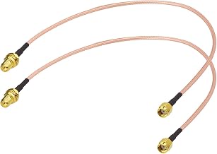 Superbat RP-SMA Female to RP-SMA Male RG316D Extension Cable 12inch 2-Pack