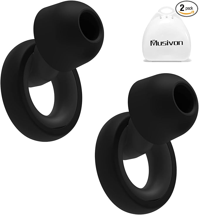 Musivon Ultra-Comfortable Reusable Noise-Cancelling Ear Buds for Sleeping, deep Concentration, Travel, Noise Sensitivity