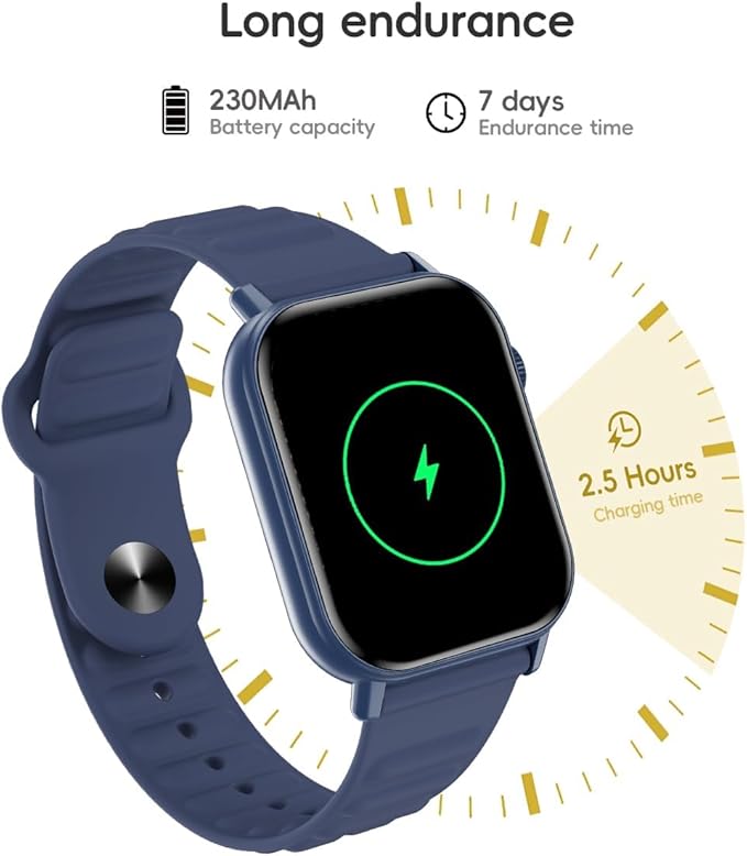Smart Watch Sports Pedometer, Fitness Tracker Bluetooth Call Heart Rate Blood Oxygen Sleep Monitor,100 Sports Modes Waterproof for iOS Android Men's Women's Smart Watch (Blue)