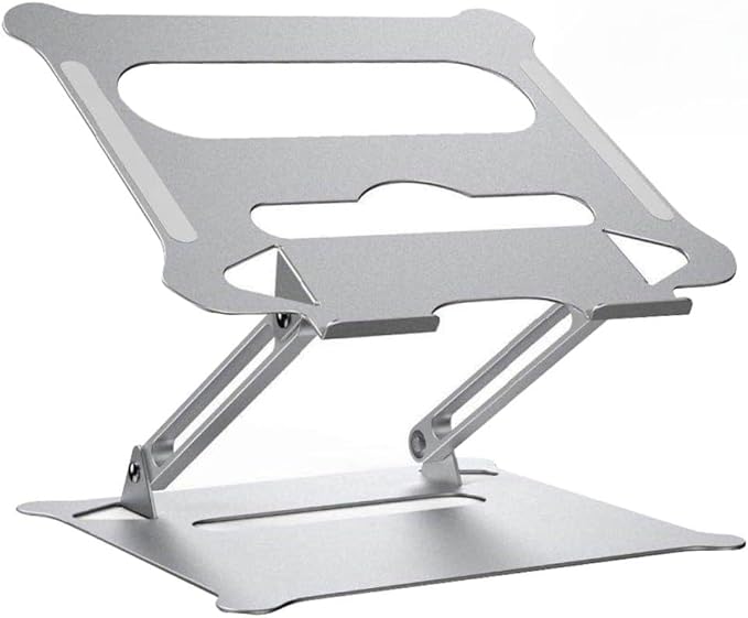 BESPORTBLE Foldable Adjustable Laptop Computer Stand Aluminum Alloy Notebook PC Holder Portable Silver for Home Office and Travel Use