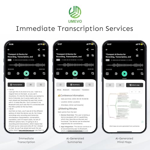 UMEVO Note Plus AI Voice Recorder : Unlimited Transcribe & Summarize