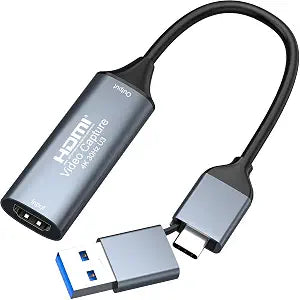 4K HDMI to USB 3.0 Type C Video Capture Card 1080P 60FPS Cam Link Capture Adapter Screen Record Device for Streaming, Gaming, Video Conference, Teaching, Live Broadcasting
