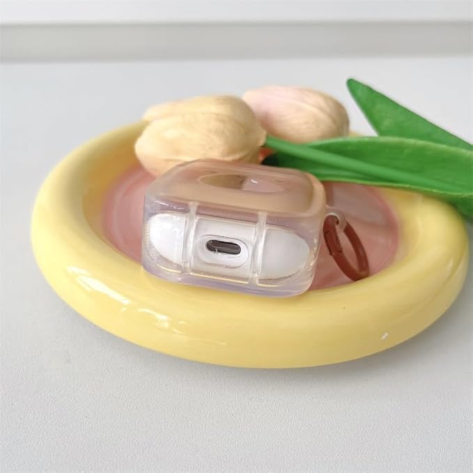 Transparent Clear Earphone Case for AirPods 4, Cute Lovely Cat Face Soft TPU Silicone Case, Kitty Ear AirPods 4 Cover Protective Skin Shockproof Protector for iPod Earbuds -Capybara
